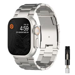 【即納】コンパチブル Apple watch バンド チタニウム 幅広 ULTRAモデルにマッチ 軽量 耐久性 apple watch series Ultra2/Ultra 49mm 調節工具付き アップルウォッチウルトラバンド