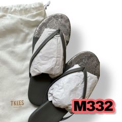 TKEES(ティキーズ)パイソン柄ビーチサンダル　23cm相当サイズ　グレー色　新品タグ付き　美品　管理M332