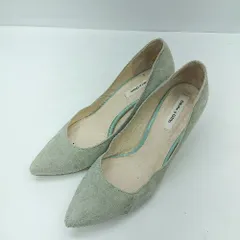 ◇ ⊇ Odette e Odile ウッドヒール パンプス サイズ231/2 ライトグリーン レディース E  【1501160006158】