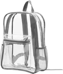 MORY TRADE morytrade クリアーバッグ 透明 中が見える リュックサック 透明バッグ A4が入る バックパック(グレー)