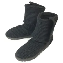 UGG/アグ★本革/ニットブーツ【USA6/23.0cm/黒/BLACK】クラシックカーディ/boots/Shoes◆WB71-6<sale>