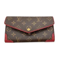 ◎◎LOUIS VUITTON ルイヴィトン モノグラム ポルトフォイユサラ・レティーロ 長財布 RFID（ICチップ） M41951 ブラウン x レッド ボタンつぶれ有のサムネイル