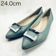 【新品 訳あり】リズラフィーネ　ソフトポインテッドバレエパンプス　24.0㎝　薄緑