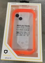 【新品·未使用】iFace iPhone14 ケース 強化ガラスクリアケース クリアオレンジ