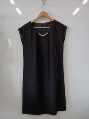 c101●WHITEJOOLA●ホワイトジョーラ●パールビーズ●Iライン●ワンピース●size0●黒