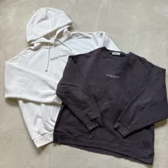 【2点セット】【まとめ売り】WEGO ウィゴー メンズ Mサイズ ユニセックス オーバーサイズ 長袖 クルーネック トレーナー スウェット パーカー フード プリント ロゴ ストリート カジュアル