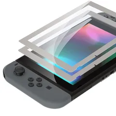 eXtremeRate switchに対応用透明なHDクリアセーバー保護フィルム、nintendo switchに対応用強化ガラススクリーン保護フィルム［傷防止、指紋防止、飛散防止、バブルフリー］【レギュラーグレー】
