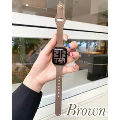 Apple Watch 本革 レザー ベルト 韓国 人気 細み ブラウン