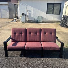 プラス 3連ベンチチェア ロビーチェア 待合椅子 オレンジ ミッド
