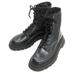 Y*い様 DSQUARED2 ブラックレザーブーツ ディースクエアード ショートブーツ ブラック 82 AB407 メンズ