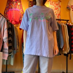 〜90s シングルステッチ　パープル　プリント　Tシャツ