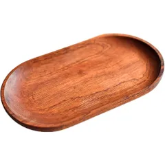 Chicer キャッシュトレイ (18cm×10cm) カルトン アクセサリートレイ コイントレー 釣り銭トレー キャッシュトレー お会計トレー お会計皿 お洒落 高級 小物入れ 玄関 木製 (ブラウン) [ブラウン]