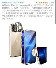 WEIYUN iPhone11 promax 用ケース「ワンピースレンズ保護カバー」 磁気 「ロック式」 「透明両面９Ｈ強化ガラス」 360°全面保護 アルミ バンパー