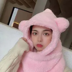 フード マフラー ボア フリース レディース かわいい 防寒 あったかいポケット 韓国ファッション 秋物 秋冬物 秋服 秋 秋冬 カジュアル [584]