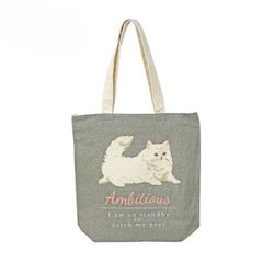 トートバッグ 猫柄 A4 キャンバス エコバッグ ファスナー 軽量 手提げバッグ サブバッグ 猫 ネコ アニマル 動物 天ファスナー キャンバス (シャル(グレー)) [シャル(グレー)]のサムネイル