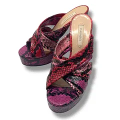 CASADEI カサデイ ヒールサンダル パイソン柄 総柄 シューズ サンダル エレガント 靴 イタリア製 赤 レッド ピンク 23cm レディース 夏 ゴーゴー古着久喜倉庫店 26 No.564のサムネイル