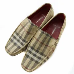 バーバリー BURBERRY スリッポン ローファー スクエアトゥ スエード ノバチェック ベージュ マルチカラー 36 23cm ■GY11 /MWのサムネイル