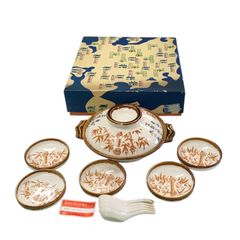 和風カラー土鍋セット（白＆茶色）＋取り皿＆レンゲ付き　和の彩りセット（わのいろどりセット）　白茶和風食器セット