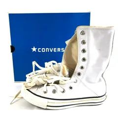 コンバース Converse オールスター スニーカー ハイカット 100周年モデル レザー 天然皮革 ロゴマーク入り ホワイト 23.5センチ 858049