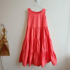 美品✨ジーユー ノースリーブワンピース キッズ サーモンピンク 140