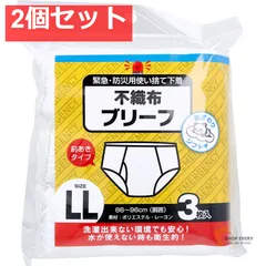 緊急・防災用使い捨て下着 不織布ブリーフ 前あきタイプ LLサイズ 3枚入 2個セット まとめ売りのサムネイル