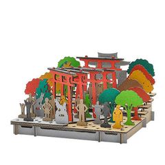 hacomo 京都 稲荷神社 伏見稲荷 玩具 おもちゃ 組立式 工作 ダンボール クラフト 小学生 春休み GW 夏休み 冬休み 宿題 工作キット インテリア PUSUPUSU プスプス