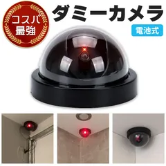 ダミーカメラ ドーム型 防犯 防犯グッズ 屋内 屋外 監視カメラ ダミー 防犯カメラ 偽物 偽 電池式 セキュリティ 対策 天井 壁付け 屋根 軒下 ランプ 点滅 空き巣 泥棒のサムネイル