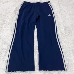 古着 adidas アディダス トラックパンツ ネイビー スリーストライプス 259-163