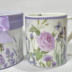 ラベンダー＆バタフライ マグカップ ギフトBOX入り プレゼントにも
