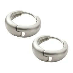 【C：マットシルバー×ピアス】[Cream dot. クリームドット公式] ピアス レディース フープ 金属アレルギー ニッケルフリー キャッチレス 小ぶり 中折れ バイカラー コンビカラー マット 艶消し 上品