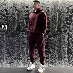 [M]秋冬 コーデ メンズ  服 シンプル ファッション オシャレ 大人 かっこいい 大きいサイズ ストリート 紳士服  スポーツ 快適 スウェットシャツ パーカー スウェットパンツ スーツ 韓国スタイル カジュアル プリーツ カップル兼 ツーピース セット