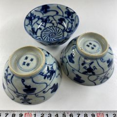 中国清時代 青花鉢3客 口径12/9.5㎝ 東Y8-0522⑦ - メルカリ