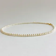 【再販】貝ベビーパールネックレス/約4mm約38cm+5cm/クリームツートン/G/made in japan