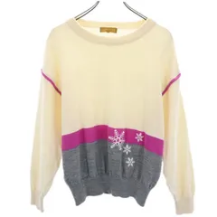 ランセル デザイン 刺繍 ニット M アイボリー系 LANCEL 長袖セーター レディース 【中古】  【230109】 【PD】