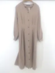 ◇ w closet ダブルクローゼット Vネック 長袖 膝下丈 ワンピース サイズF ブラウン レディース P  【1301200001842】のサムネイル