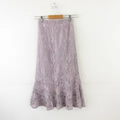 グレイル GRL ハイウエストレースマーメイドスカート ロング 紫 S *A13