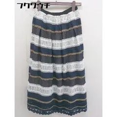 ◇ Re.Verofonna ヴェロフォンナ ロング フレア スカート サイズ38 ホワイト ネイビー系 ベージュ系 レディース  【1110290007333】