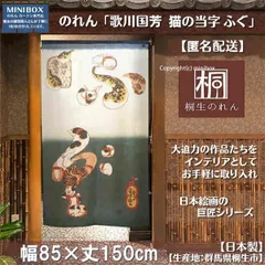 【MINIBOX のれん制作工房 正規販売店】【匿名配送ネコポス 全国送料込み】のれん「歌川国芳_猫の当字 ふぐ」85x150cm【日本製】間仕切り スタジオジブリ 目隠し タペストリー 和風 家紋 暖簾 ポスター