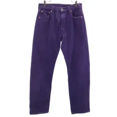 Levi's リーバイス 90s 米国製 501 オールド ストレート カラー デニムパンツ w30 パープル ボタンフライ ジーンズ メンズ 古着