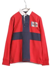 【お得なクーポン配布中!】 ポロ ラルフローレン 長袖 ラガーシャツ メンズ S / 古着 POLO 長袖シャツ ラグビー ヘビーウェイト ユニオンジャック パネル イングランド