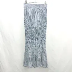 ◇ Θ MERCURYDUO マーキュリーデュオ ウエストゴム ロング丈 フレア スカート サイズF ブルーグレー レディース E  【1501160002662】