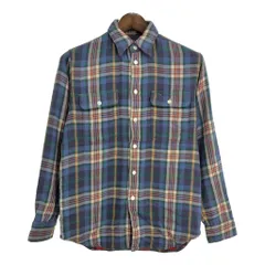 Polo by Ralph Lauren ポロ ラルフローレン フランネルシャツ チェック ブルー(メンズ M)中古 古着 T7728