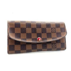 鑑定済み ルイヴィトン ポルトフォイユ エミリー 長財布 ダミエ エベヌ 