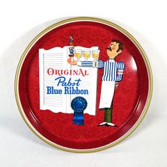 80s Pabst Blue Ribbon Beer Serving Tray　パブストブルーリボン　メタルトレイ　おぼん　ヴィンテージ　アンティーク　アメトイ
