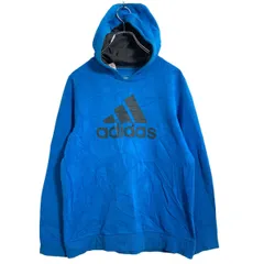 adidas ロゴスウェット パーカー キッズ L ブルー アディダス スポーツ プルオーバー 裏起毛 古着卸 アメリカ仕入 a612-6295のサムネイル
