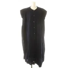 アーバンリサーチ ドアーズ URBAN RESEARCH DOORS ドアーズ コットンボイルギャザーマキシワンピース ロング丈 半袖 フロントボタン コットン F 紺 ネイビー /YQ ■OS 