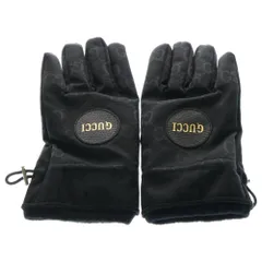 GUCCI (グッチ) OFF THE GRID SKI GLOVES ロゴレザーワッペン スキー グローブ 手袋 ブラック 652996 4HAEU