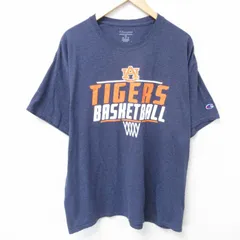 XL/古着 チャンピオン champion 半袖 ブランド Tシャツ メンズ バスケットボール 大きいサイズ クルーネック 紺 ネイビー 霜降り 25jun09 