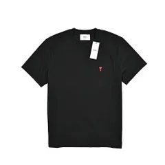 AMI PARIS アミパリス / Tシャツ 半袖 クルーネック オールシーズン コットン 100% ワンポイント ロゴ ブラック  426459