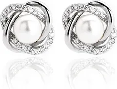 aliba ピアス レディース 金属アレルギー対応 女性 誕生日プレゼント 記念日 シルバー925(シルバーxパール)